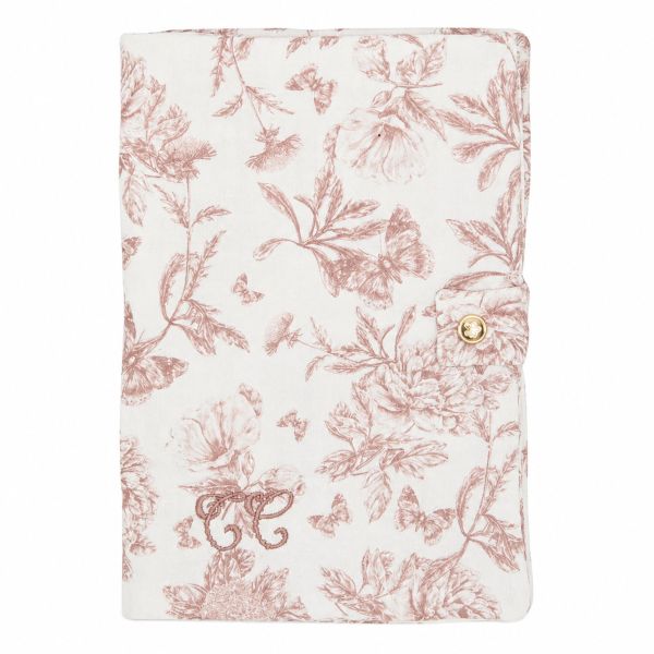 Protège carnet de santé en Toile de Jouy Rose