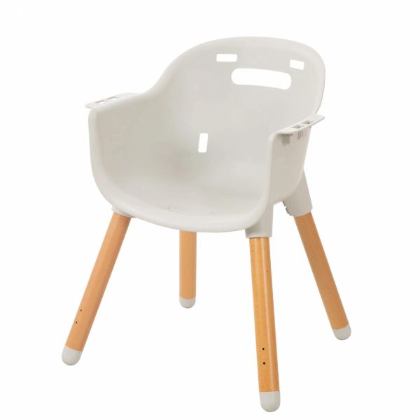 Chaise haute évolutive Style Up Wood avec siège gris