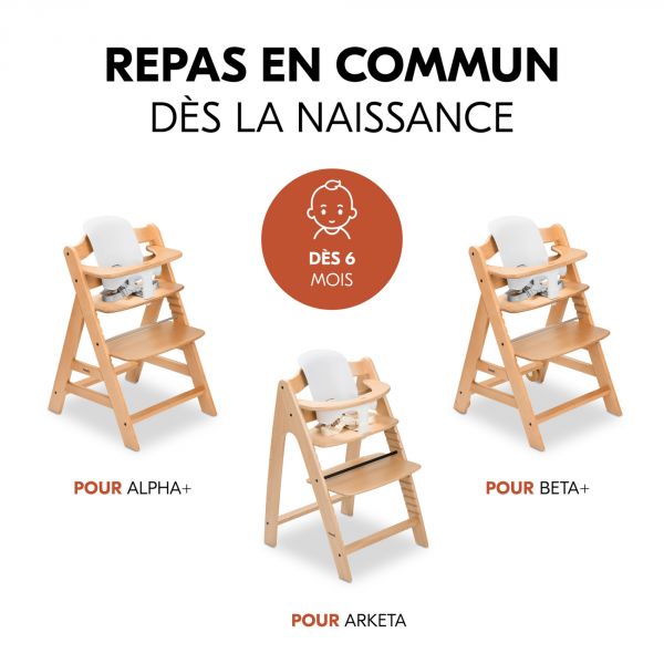 Réducteur bébé pour chaise haute Arketa Baby Seat blanc