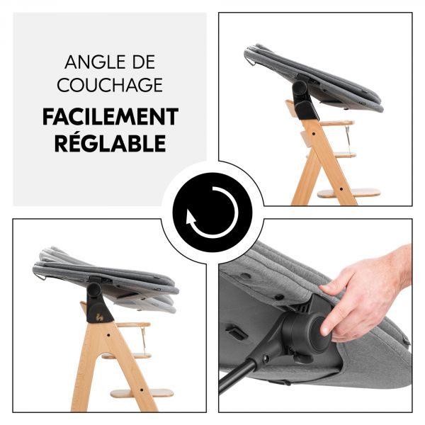 Transat bébé pour chaise haute Arketa Bouncer Dark Grey Melange