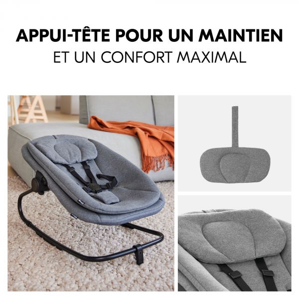 Transat bébé pour chaise haute Arketa Bouncer Dark Grey Melange