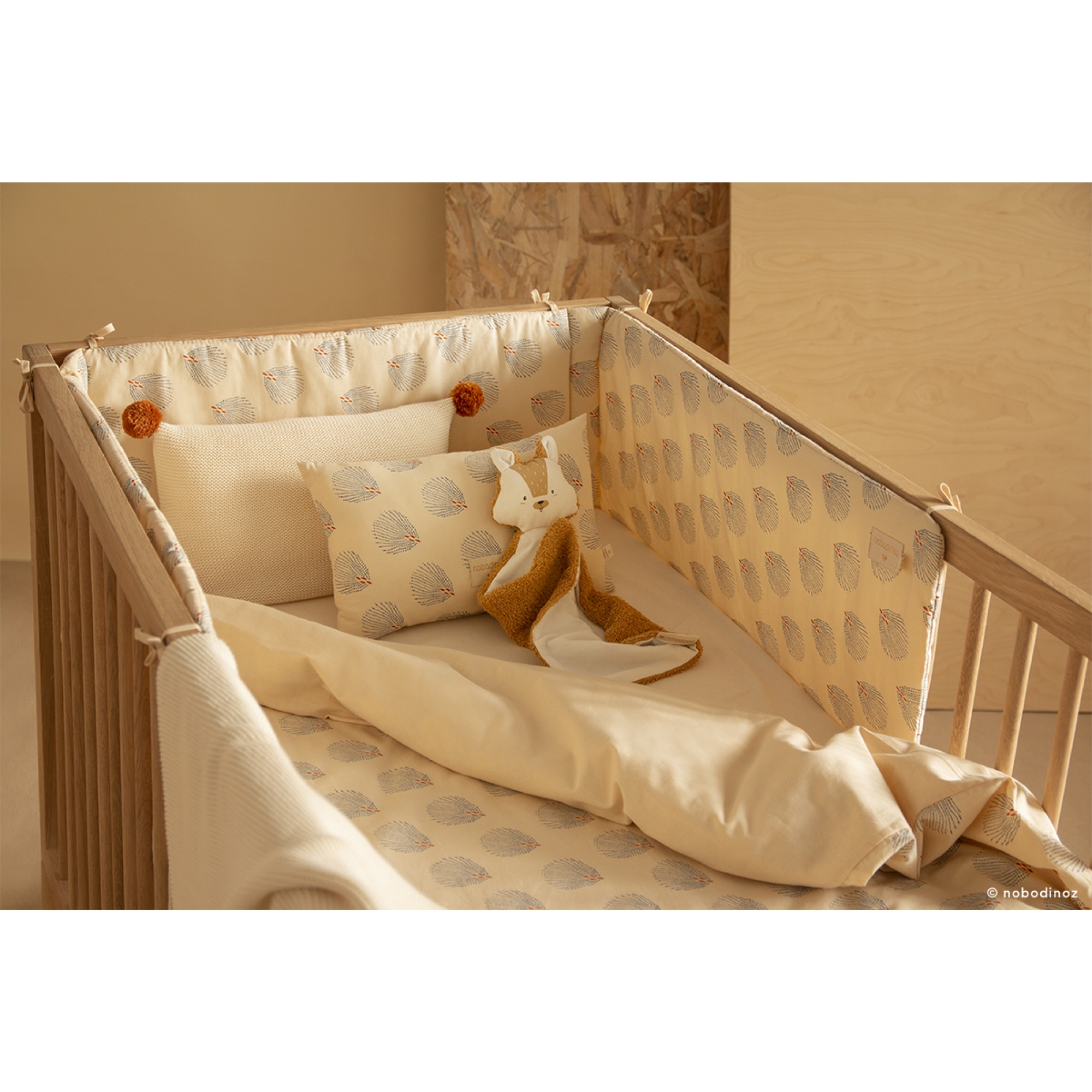 Nobodinoz Housse De Couette 70x140 Cm Himalaya Blue Gatsby Cream Made In Bebe
