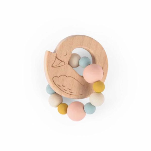 Hochet en bois et silicone La petite école de danse - Cygne
