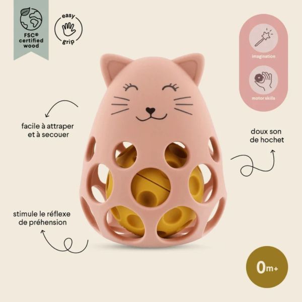 Hochet sensoriel en silicone Mrs. Cat