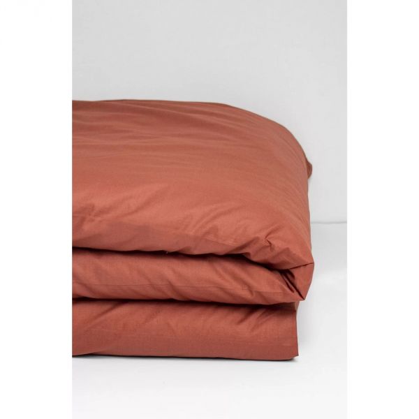 Housse de couette enfant unie en coton bio Terracotta 140 x 150 cm