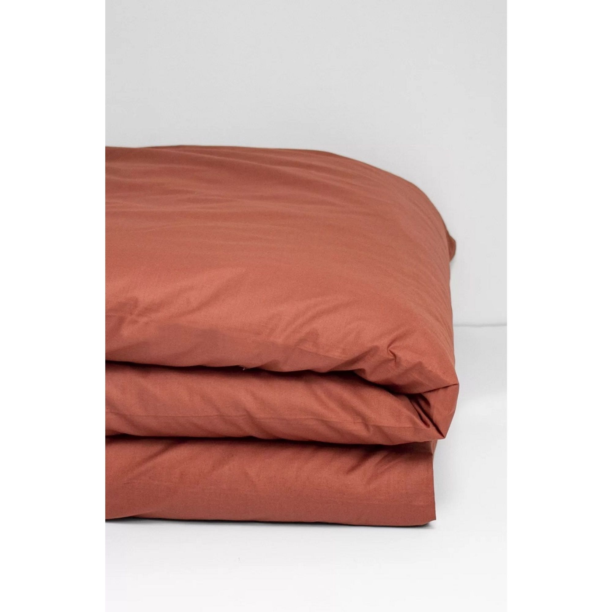 Housse de couette enfant unie en coton bio Terracotta 140 x 150 cm