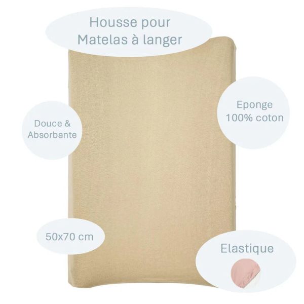 Housse matelas à langer Blé 50x70 cm éponge