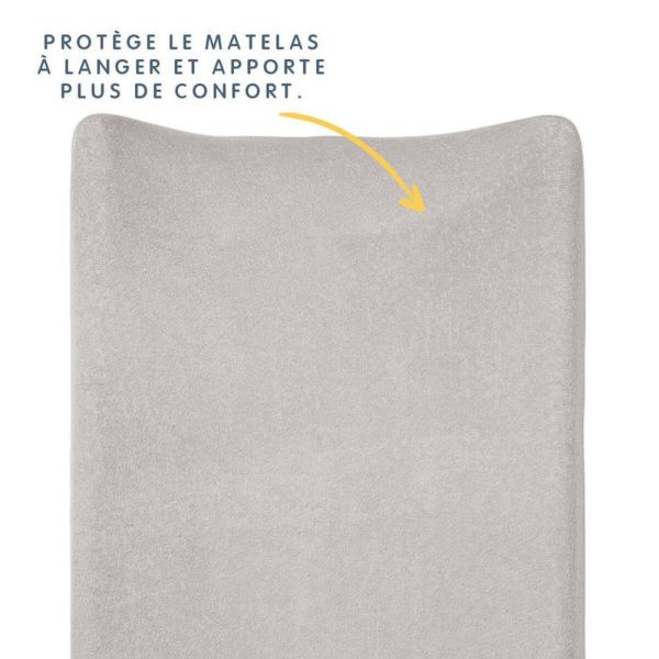 Housse matelas à langer 50 x 70 cm Gris en Gaze de coton