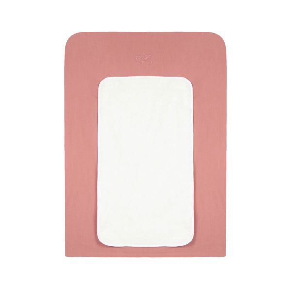 Housse de matelas à langer Toile de Jouy rose 55 x 75 cm