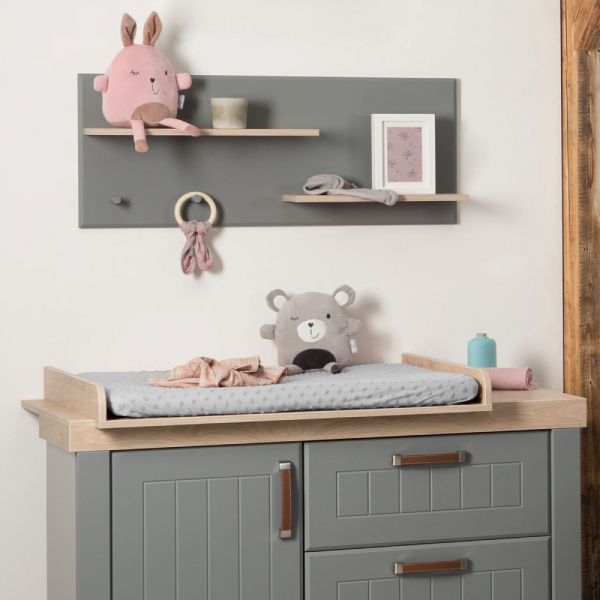 Housse matelas à langer 75 x 85 cm gris argenté