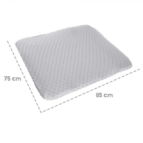 Housse matelas à langer 75 x 85 cm gris argenté