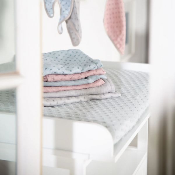 Housse matelas à langer 75 x 85 cm bleu clair