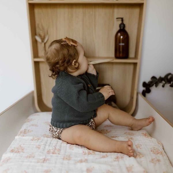 Housse de matelas à langer avec langes Fanny Bouquet naturel