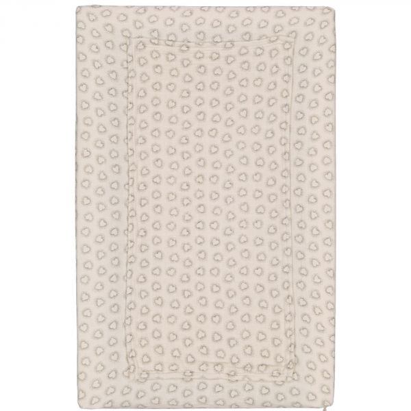 Housse de matelas à langer avec langes Fanny Dotted Heart Greige