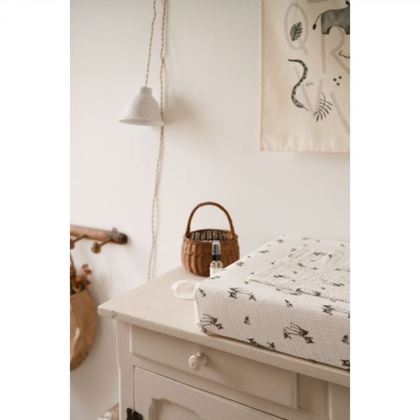 Housse de matelas à langer avec langes Fanny Faon écru
