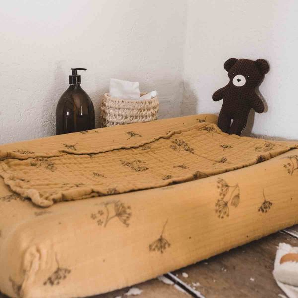 Housse de matelas à langer avec langes Fanny Ombrelle Moutarde
