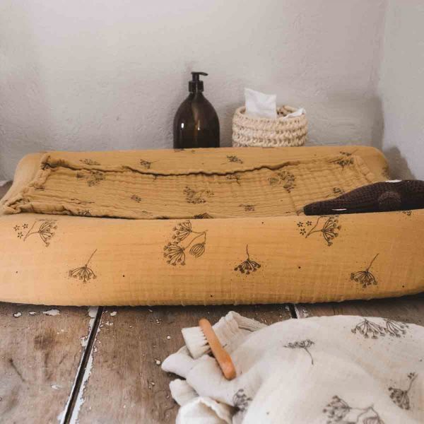 Housse de matelas à langer avec langes Fanny Ombrelle Moutarde