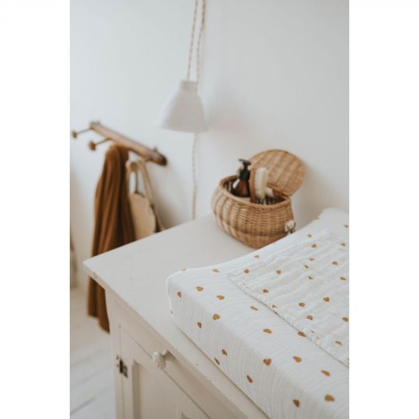 Housse de matelas à langer avec langes Fanny Pomme jaune