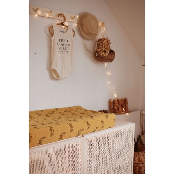 Housse de matelas à langer avec langes Fanny Pomme jaune