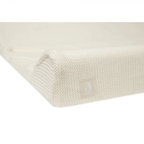 Housse matelas à langer 50 x 70cm Basic Knit Ivory