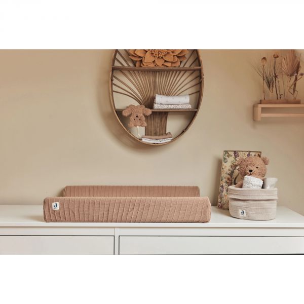 Housse matelas à langer 75 x 85 cm Pure Knit Biscuit GOTS