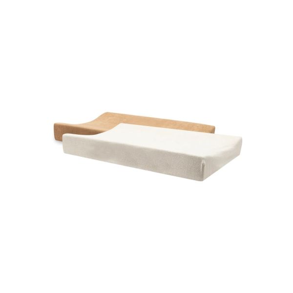 Lot de 2 housses matelas à langer éponge 50 x 70 cm Oatmeal et Hazel