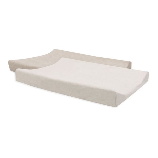 Lot de 2 housses matelas à langer éponge 50 x 70 cm Oatmeal et Sand