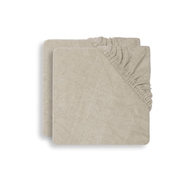 Lot de 2 housses matelas à langer éponge 75 x 85 cm Nougat