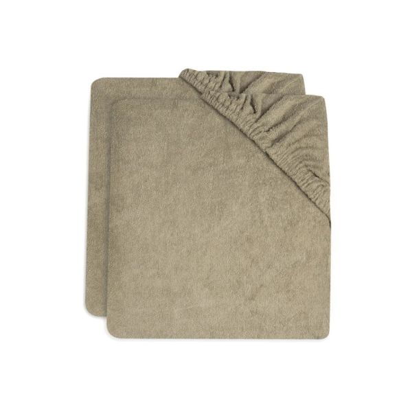 Lot de 2 housses matelas à langer éponge 75 x 85 cm Olive