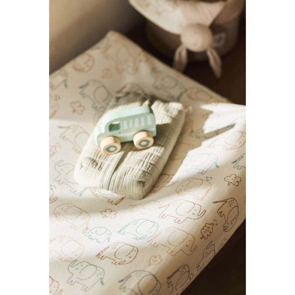 Housse matelas à langer 50 x 70 cm Jersey Elephant Tales