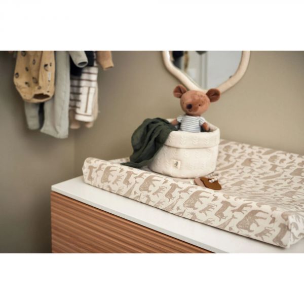 Housse matelas à langer 50x70 cm Jersey Animals Nougat