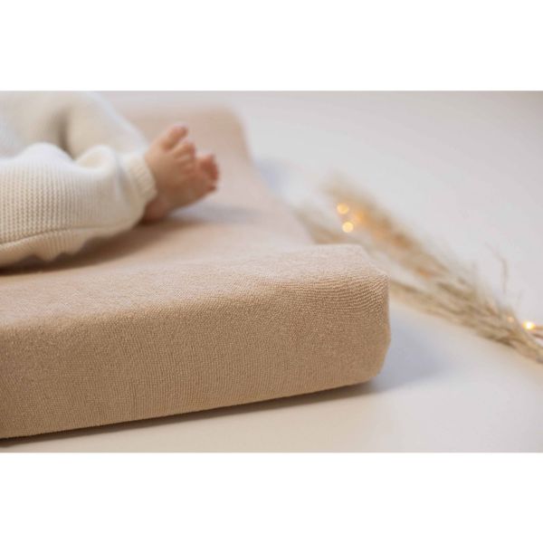 Lot de 2 housses de matelas à langer Sable/Caramel