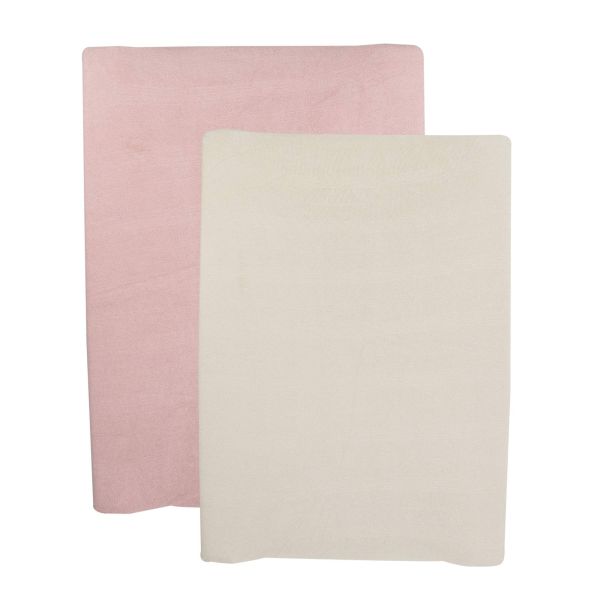 Lot de 2 housses de matelas à langer Sable/Vieux rose