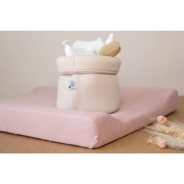 Lot de 2 housses de matelas à langer Sable/Vieux rose