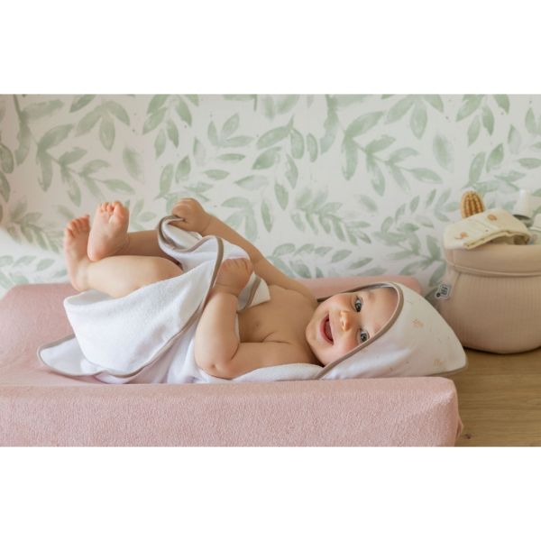 Lot de 2 housses de matelas à langer Sable/Vieux rose