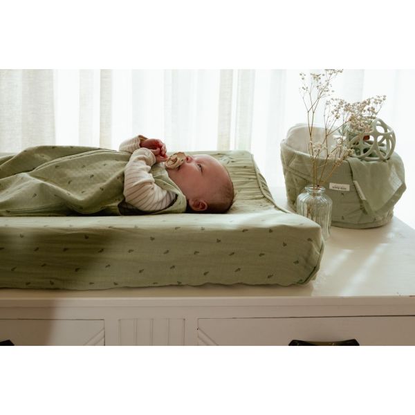 Housse pour matelas à langer - Pure Sage - 50 x 70 cm
