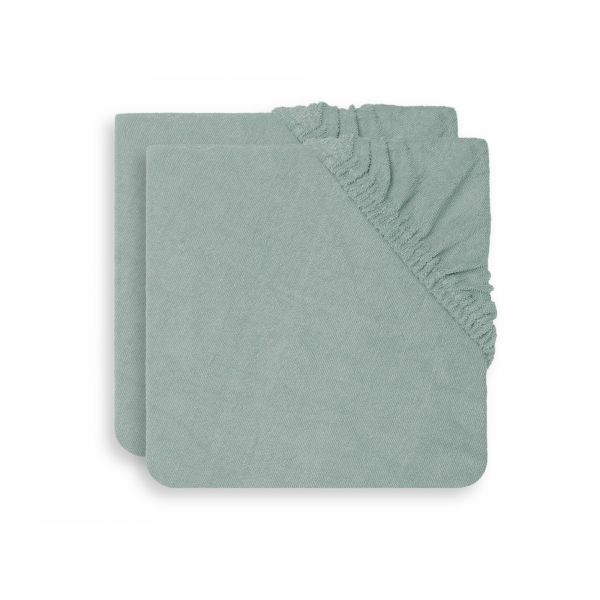 Lot de 2 housses matelas à langer 50x70 cm Éponge Ash Green