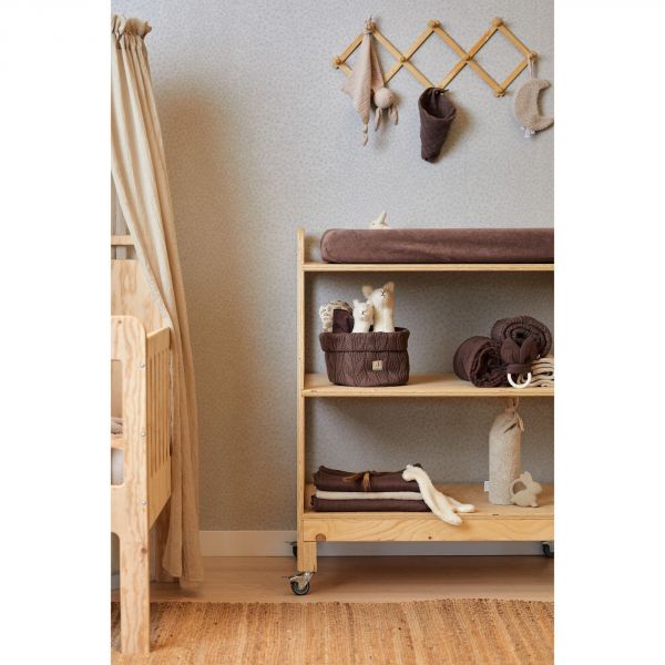 Housse matelas à langer 50x70 cm Éponge Chestnut