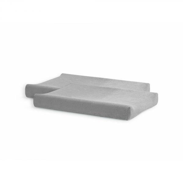 Lot de 2 housses matelas à langer 50x70 cm Éponge Soft Grey