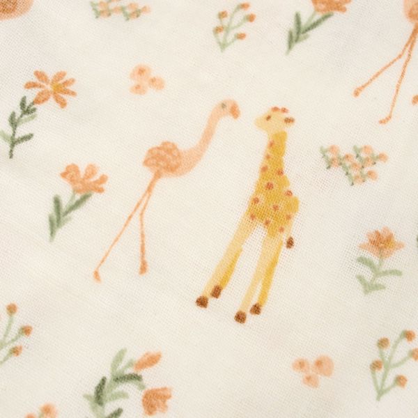 Housse pour matelas à langer en gaze de coton - Blooming Safari - 50 x 70 cm