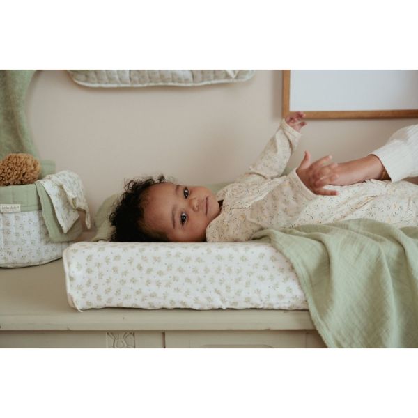 Housse pour matelas à langer en gaze de coton - Blueberry Leaves - 50 x 70 cm