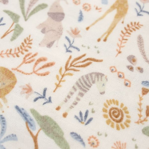 Housse pour matelas à langer en gaze de coton - Safari Wonders - 50 x 70 cm