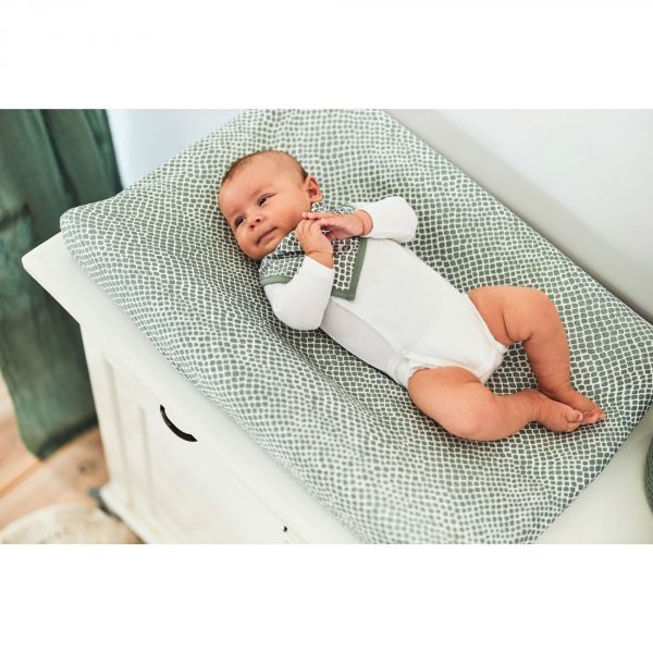 Housse matelas à langer 50x70 cm Jersey Snake Ash Green