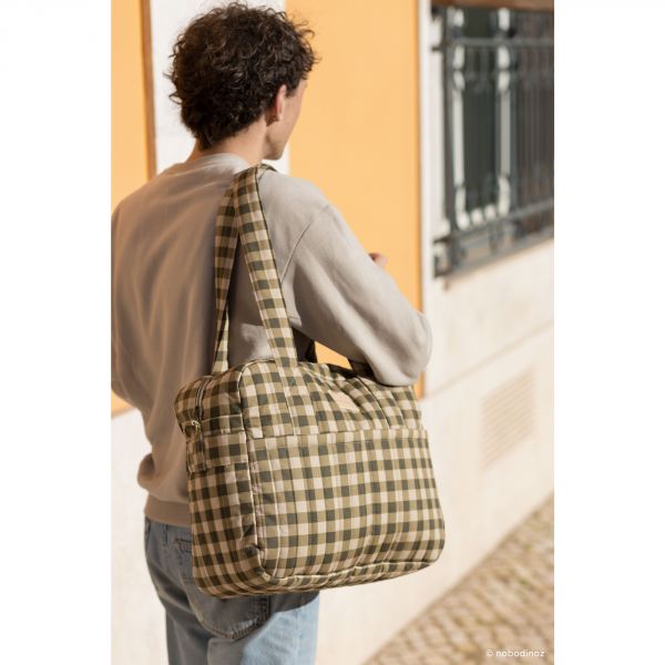 Sac à langer imperméable Green Checks