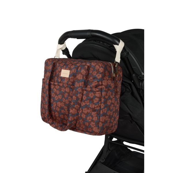 Sac à langer imperméable Hyde Park Maroon Poppies