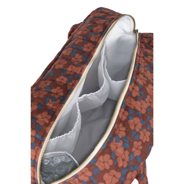 Sac à langer imperméable Hyde Park Maroon Poppies