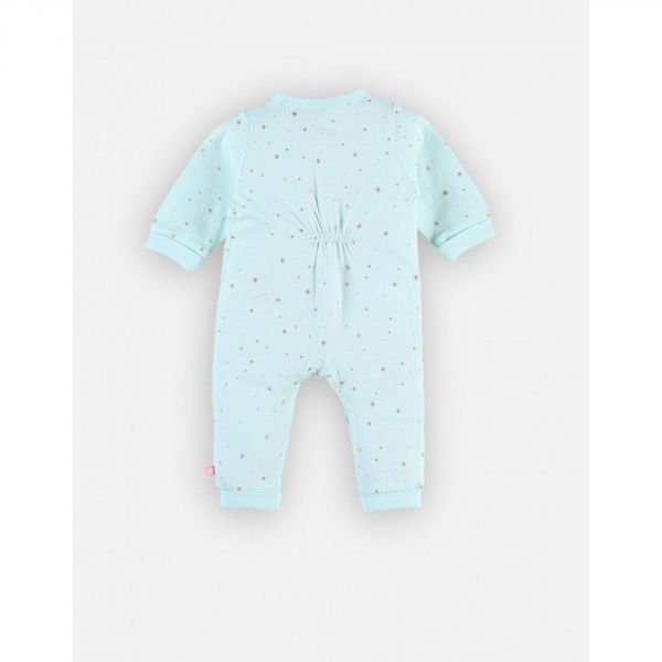 Combinaison étoiles en coton BIO Turquoise 3 mois
