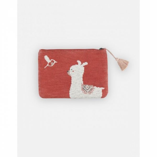 Pochette en jacquard rouge