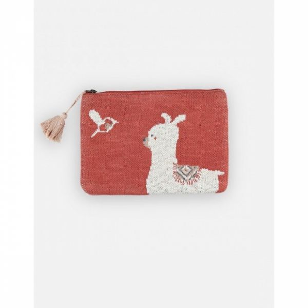 Pochette en jacquard rouge