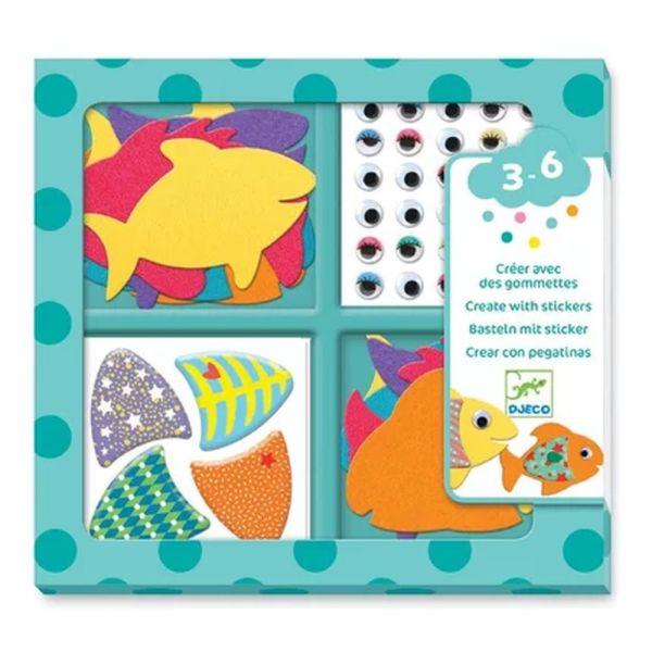 Gommettes stickers J'aime les poissons